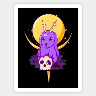 Creepy Rabbit With Antlers Occult Goth Magnet